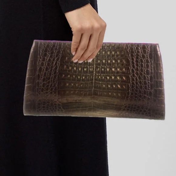 Authentic NANCY GONZALEZ Genuine Crocodile Clutch - Picture 4 of 10